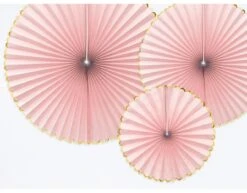 Papieren Waaiers Lichtroze Goud Set 23-40cm 3 Delig -Feestartikelen Winkel papieren waaiers lichtroze goud set 23 40cm 3 deli 1