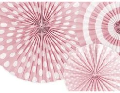 Papieren Waaiers Lichtroze Set 3 Delig -Feestartikelen Winkel papieren waaiers lichtroze set 3 delig 1
