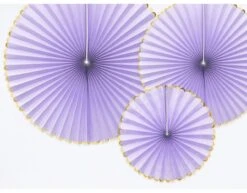 Papieren Waaiers Lila Goud Set 23-40cm 3 Delig -Feestartikelen Winkel papieren waaiers lila goud set 23 40cm 3 delig 1