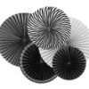 Papieren Waaiers Zwart Wit Set 25-40cm 5 Delig -Feestartikelen Winkel papieren waaiers zwart wit set 25 40cm 5 delig