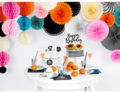 Papieren Waaiers Zwart Wit Set 25-40cm 5 Delig -Feestartikelen Winkel papieren waaiers zwart wit set 25 40cm 5 delig 3