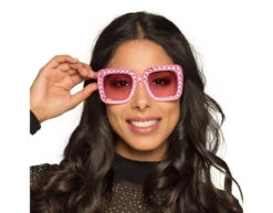 Partybril Roze Glitters -Feestartikelen Winkel partybril roze glitters 1