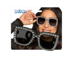 Partybril Zwart Glitters -Feestartikelen Winkel partybril zwart glitters 5
