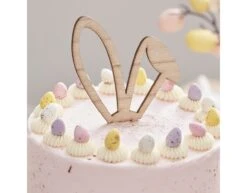 Pasen Taarttopper Konijnenoren Hout 18cm -Feestartikelen Winkel pasen taarttopper konijnenoren hout 18cm 2