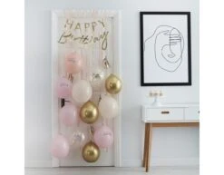 Perzikkleur Happy Birthday Decoratie Set 9 Delig -Feestartikelen Winkel perzikkleur happy birthday decoratie set 9 delig 1