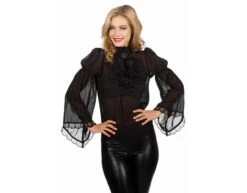 Piraten Blouse Zwart Dames