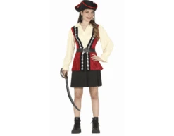 Piraten Jurk Met Schedels Dames 14-16 Jaar