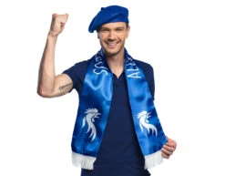 Polyester Sjaal Allez Les Bleus Dubbelzijdig 145x17cm -Feestartikelen Winkel polyester sjaal allez les bleus dubbelzijdig 145x1 2