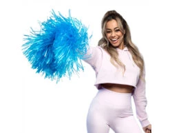 Pompon Blauw 46cm -Feestartikelen Winkel pompon blauw 46cm 1