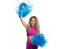 Pompon Blauw 46cm -Feestartikelen Winkel pompon blauw 46cm 2