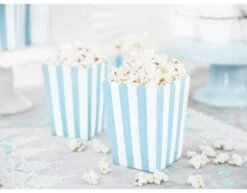 Popcorn Bakjes Blauw Mix 12,5cm 6st -Feestartikelen Winkel popcorn bakjes blauw mix 125cm 6st 6