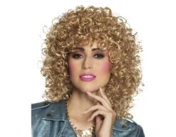 Pruik Kort Haar Krul Blond