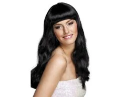 Pruik Lang Haar Zwart