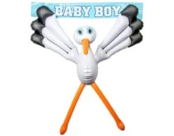 Raam Ooievaar Opblaasbaar 70cm -Feestartikelen Winkel raam ooievaar opblaasbaar 70cm 2