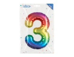 Regenboog 3 Jaar Stickers Folieballon 20cm -Feestartikelen Winkel regenboog 3 jaar stickers folieballon 20cm 2