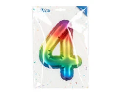 Regenboog 4 Jaar Stickers Folieballon 20cm -Feestartikelen Winkel regenboog 4 jaar stickers folieballon 20cm 2