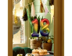 Regenboog 9 Jaar Stickers Folieballon 20cm -Feestartikelen Winkel regenboog 9 jaar stickers folieballon 20cm 1