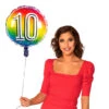Regenboog Cijfer Ballon 10 Jaar 45cm -Feestartikelen Winkel regenboog cijfer ballon 10 jaar 45cm