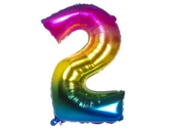 Regenboog Cijfer Ballon 2 Jaar 86cm -Feestartikelen Winkel regenboog cijfer ballon 2 jaar 86cm 1