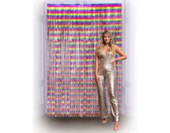 Regenboog Deurgordijn Metallic 2m -Feestartikelen Winkel regenboog deurgordijn metallic 2m 2
