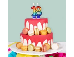 Regenboog Kaars 18 Jaar 8cm -Feestartikelen Winkel regenboog kaars 18 jaar 8cm 2