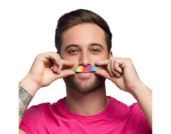 Regenboog Nep Snor Fantasy 6st