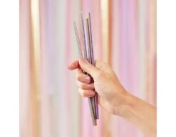 Regenboog Rietjes Roestvrijstalen 21,5cm 5st -Feestartikelen Winkel regenboog rietjes roestvrijstalen 215cm 5st 2