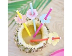 Rietjes Bloemen 19cm 16st -Feestartikelen Winkel rietjes bloemen 19cm 16st 1