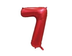 Rode Cijfer Ballon 7 Jaar Glans 86cm