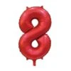Rode Cijfer Ballon 8 Jaar Glans 86cm