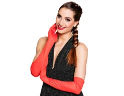 Rode Handschoenen Lang 40cm