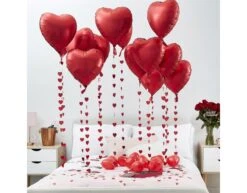 Rode Hangdecoratie Hartjes 2,5m -Feestartikelen Winkel rode hangdecoratie hartjes 25m 3