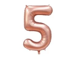 Rose Goud Cijfer Ballon 5 Jaar Glans 86cm