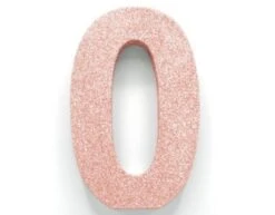 Rose Goud Tafeldecoratie Cijfer 0 Glitter 20,5cm