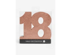 Rose Goud Tafeldecoratie Cijfer 18 Glitter 20,5cm -Feestartikelen Winkel rose goud tafeldecoratie cijfer 18 glitter 205cm 1