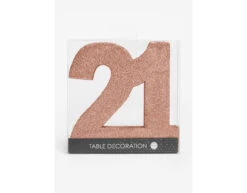 Rose Goud Tafeldecoratie Cijfer 21 Glitter 20,5cm -Feestartikelen Winkel rose goud tafeldecoratie cijfer 21 glitter 205cm 1