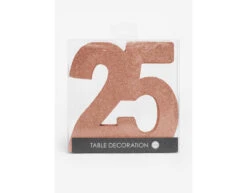 Rose Goud Tafeldecoratie Cijfer 25 Glitter 20,5cm -Feestartikelen Winkel rose goud tafeldecoratie cijfer 25 glitter 205cm 1