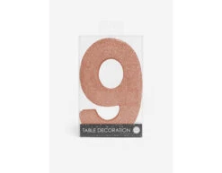 Rose Goud Tafeldecoratie Cijfer 9 Glitter 20,5cm -Feestartikelen Winkel rose goud tafeldecoratie cijfer 9 glitter 205cm 1