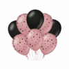 Rose Goud Zwarte Ballonnen 30cm 6st -Feestartikelen Winkel rose goud zwarte ballonnen 30cm 6st