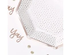 Rose Gouden Borden Stippen 25cm 8st -Feestartikelen Winkel rose gouden borden stippen 25cm 8st 2