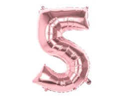 Rose Gouden Cijfer Ballon 5 Jaar 86cm -Feestartikelen Winkel rose gouden cijfer ballon 5 jaar 86cm 1