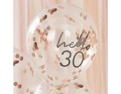 Rose Gouden Confetti Ballonnen 30 Jaar 30cm 5st -Feestartikelen Winkel rose gouden confetti ballonnen 30 jaar 30cm 5st 1
