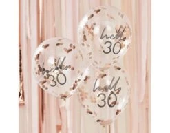 Rose Gouden Confetti Ballonnen 30 Jaar 30cm 5st -Feestartikelen Winkel rose gouden confetti ballonnen 30 jaar 30cm 5st 2
