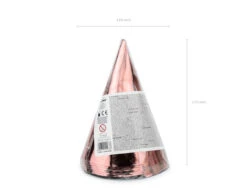 Rose Gouden Feesthoedjes 16cm 6st -Feestartikelen Winkel rose gouden feesthoedjes 16cm 6st 3