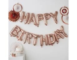 Rose Gouden Happy Birthday Ballonnen Set 41cm -Feestartikelen Winkel rose gouden happy birthday ballonnen set 41cm 2