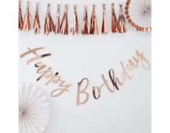 Rose Gouden Happy Birthday Slinger 1,8m -Feestartikelen Winkel rose gouden happy birthday slinger 18m 2