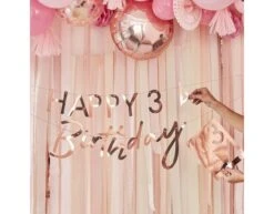 Rose Gouden Happy Birthday Slinger Zelf Maken Set 1,5m -Feestartikelen Winkel rose gouden happy birthday slinger zelf maken set 2