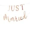 Rose Gouden Letterslinger Just Married 1,5m -Feestartikelen Winkel rose gouden letterslinger just married 15m