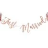 Rose Gouden Slinger Just Married 1,5m -Feestartikelen Winkel rose gouden slinger just married 15m