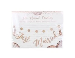 Rose Gouden Slinger Just Married 1,5m -Feestartikelen Winkel rose gouden slinger just married 15m 2